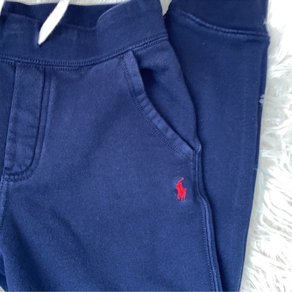 POLO RALPH LAUREN- boys blue sweatpants with pockets and drawstring. Size:10-12. - Picture 5 of 6